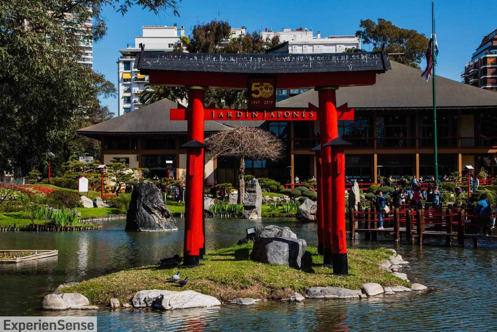 Red Gate in Japanese Garden in Buenos Aires in Argentina