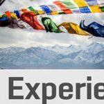 Assorted-color Banners on Mountain